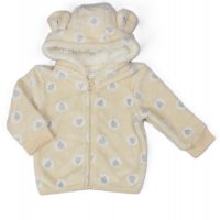 H33560:  Baby Sheep Print Hooded Cuddle Fleece Jacket (6-24 Months)